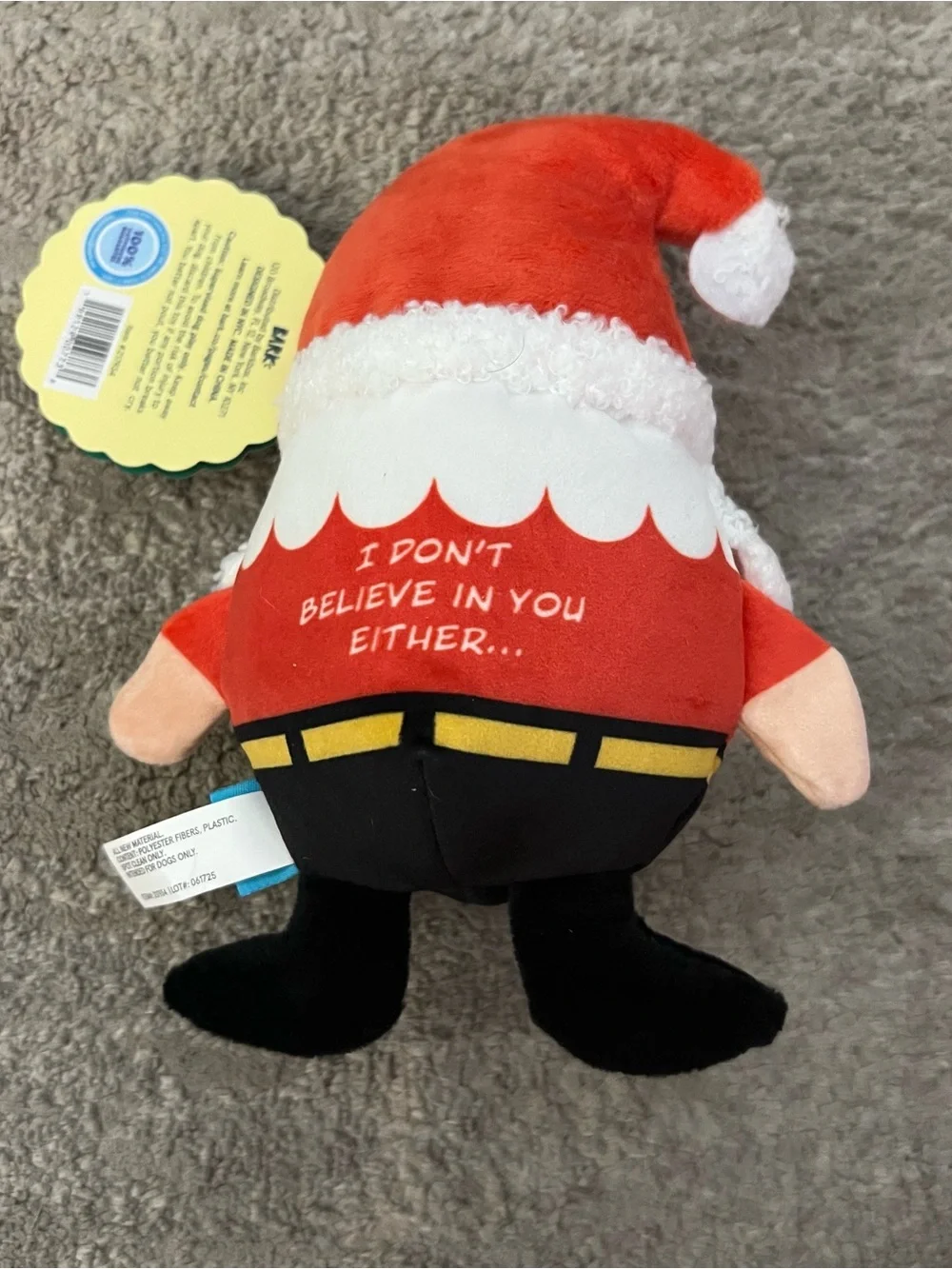 NWT Bark Saucy Claus Dog Toy